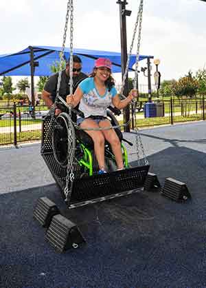 Morgan’s Wonderland wheelchair swings