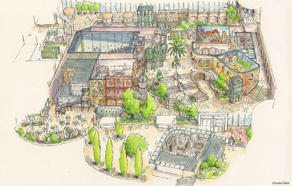 Ghibli park from Studio ghibli theme park concept art