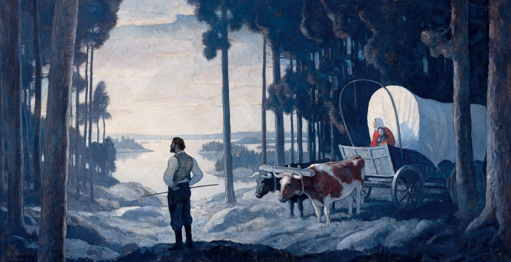 N.C. WYETH At A Bend In The Sauk River lucas museum ofnarrative art